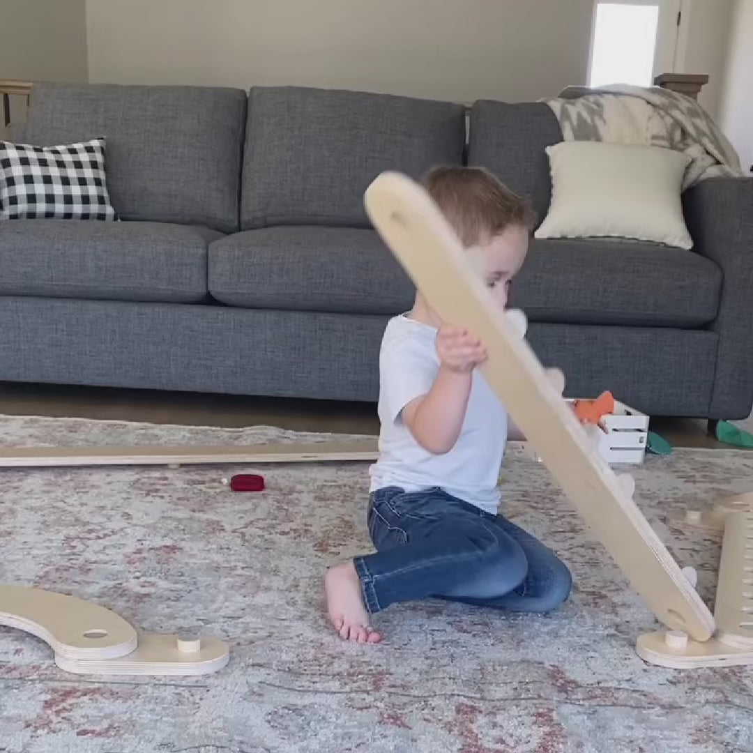 wooden balance beam